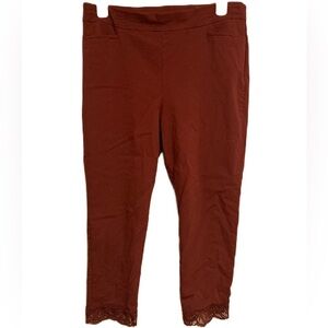 Chico’s Women’s Slacks Pants Maroon w/ Lace trim Sz. 16R